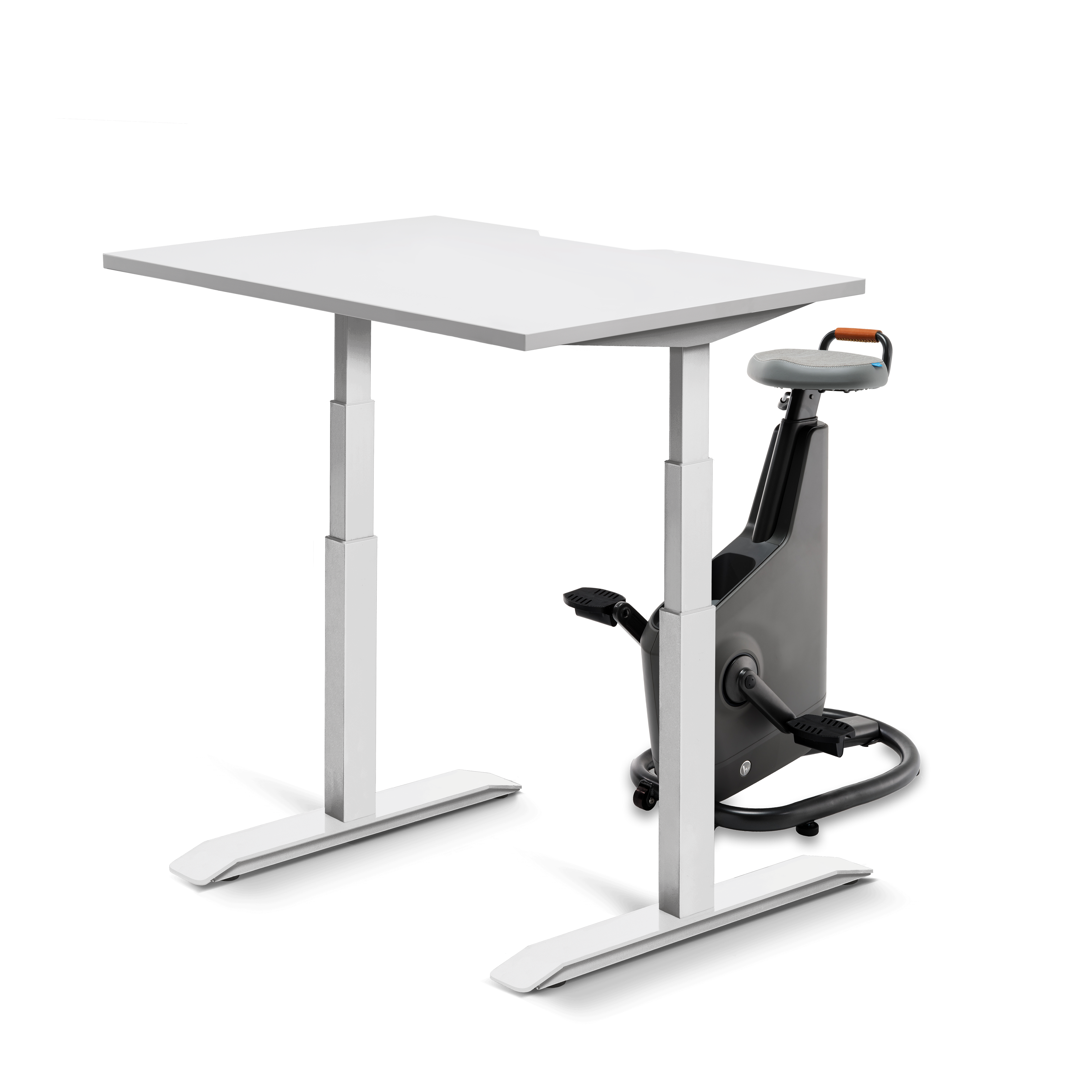 grey ampera with white desk